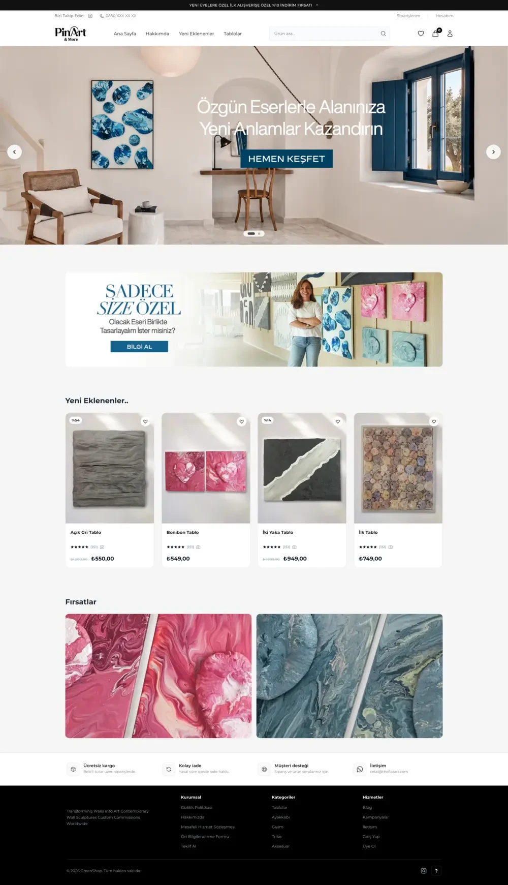 Pinart & More E-ticaret Sitesi