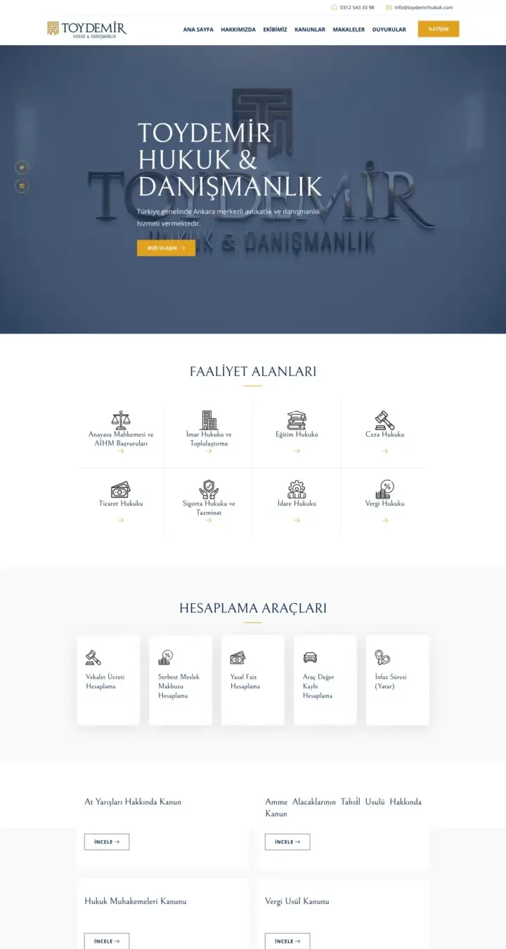 Toydemir Hukuk Web Projesi